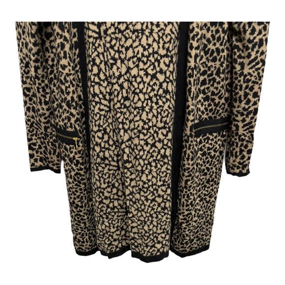 Rafaella Sports Luxury Leopard Print Open Cardigan Medium Mob Wife Old Money - Picture 3 of 8